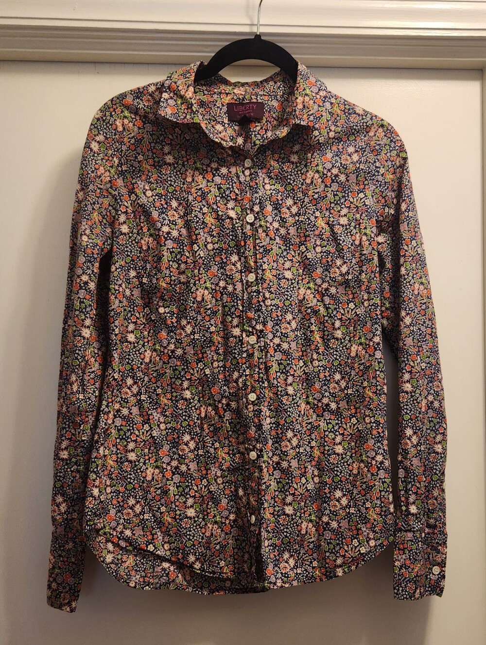 J.Crew Slim Perfect Shirt in Liberty Fabric Kayoko Floral Indigo Sunset